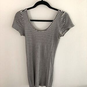 Garage Women Stretchy Tight Bodycon Striped Sexy Mini Casual Dress - M Medium